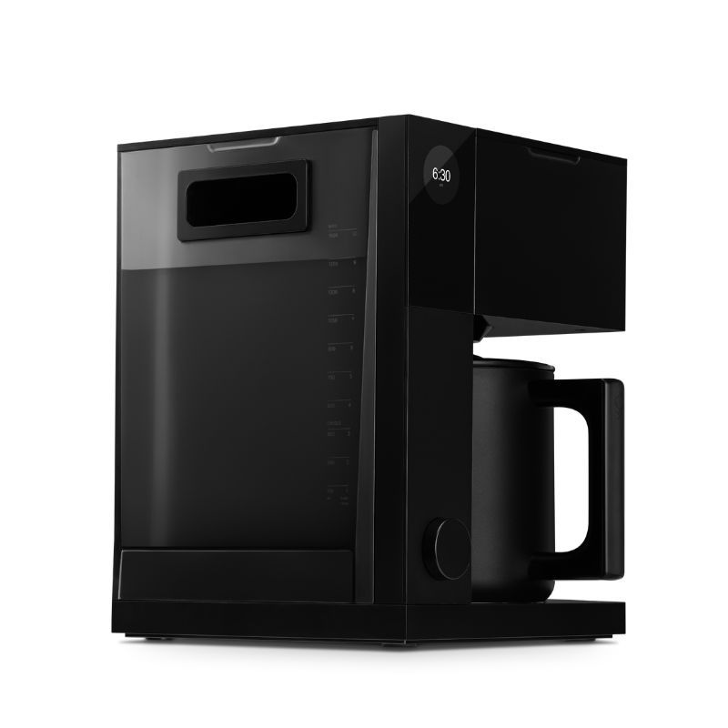 
                  
                    Load image into Gallery viewer, Fellow Aiden Precision Coffee Maker Matt Black Side View
                  
                