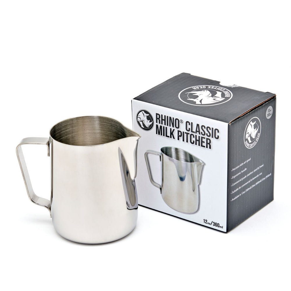 
                  
                    Load image into Gallery viewer, Rhino Classic Milk Pitcher 12oz | Good Coffee Project
                  
                